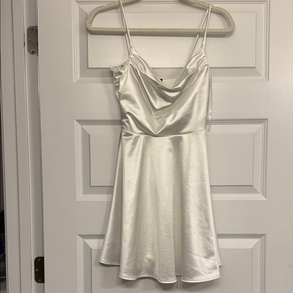 Windsor White Satin Mini Dress